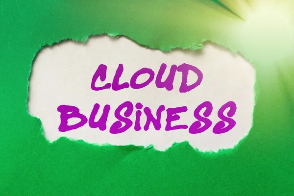 Inspiracja pokazująca znak Cloud Business. Internetowa dostawa pomysłów biznesowych usług udostępnianych użytkownikom Odkrywanie nowych możliwości Nowe pomysły Przełomowe granice — Zdjęcie stockowe