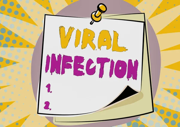 Bildunterschrift: Virale Infektion. Konzeptfoto Spezifischer Angriff der Zellen durch die Vermehrung schädlicher Viren Bunte Nachricht Präsentationsideen, Haftnotizen Nachricht Erinnerung — Stockfoto