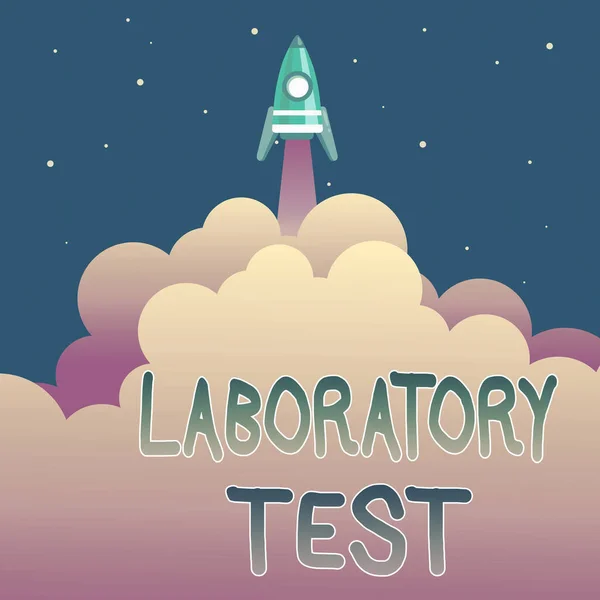 Laboratuvar Testi 'ni göster. Test edilen maddelerden elde edilen tıbbi teşhisin iş vitrininde belirlenmesi Soyut Erişilen Üst Düzey, Roket Bilimi Sunumları — Stok fotoğraf