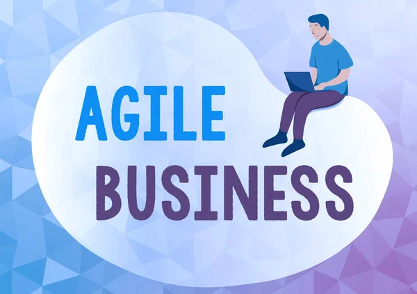 Text bildtext som presenterar Agile Business. Konceptuell fotoförmåga att snabbt anpassa sig till marknadens behov är trend Abstrakt Spridning Message Online, Global Connectivity Concepts — Stockfoto