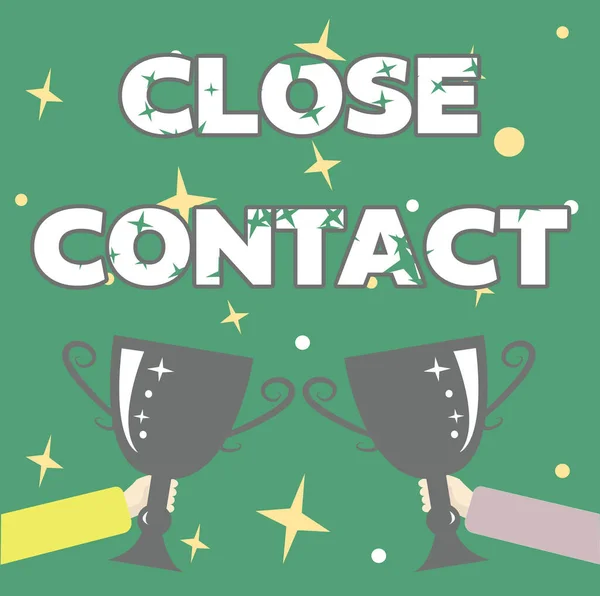 Handschrifttekst Close Contact. Business idee met een geschiedenis van directe blootstelling aan een casepatiënt Abstract Victory Reward Ceremony, Celebrating New Winner Concept — Stockfoto