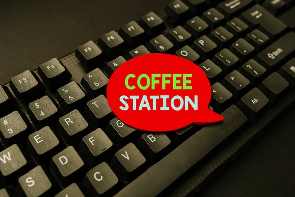 Znak tekstowy pokazujący kawiarnię. Biznes prezentuje małą, nieformalną restaurację, która zazwyczaj serwuje gorące napoje Pisanie Online Research Text Analysis, Transcribing Recorded Voice Email — Zdjęcie stockowe