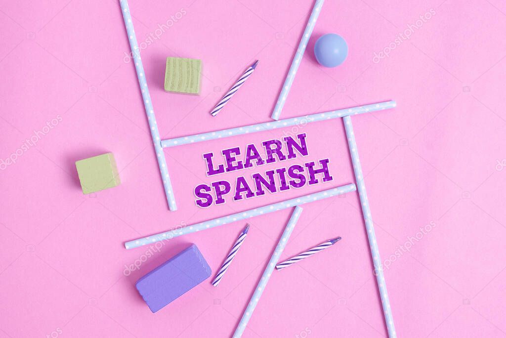 Inspiración mostrando signo Aprender español. Concepto que significa
