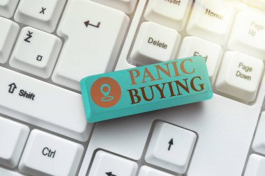 Panik Satın Alma ilhamını gösteren bir metin. Konsept, gelecek olan soyut Online Kayıt Süreci, Kişisel Bilgiler Yazma korkusundan dolayı büyük miktarlarda satın alma anlamına gelir