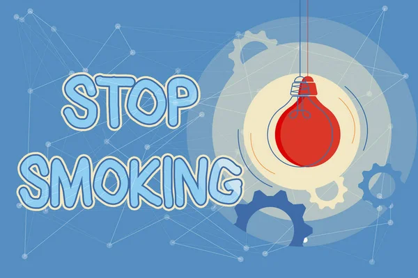 Konceptuális felirat leszokni a dohányzásról. Internetes koncepció A dohányfüggőség használatának megszüntetése vagy leállítása Kritikus és logikus gondolkodásmód, absztrakt Fényes ötletek és dizájnok — Stock Fotó