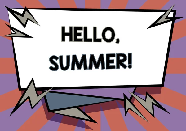 Handwriting text Hello, Summer. Business overview greeting used when the hot season of the year is experienced Abstract Displaying Urgent Message, New Announcement Information — Stock Photo, Image