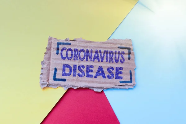 Tekst pisma do Coronavirus Disease. Koncepcyjne zdjęcie zdefiniowane jako choroba spowodowana przez nowego wirusa SARSCoV2 Kolorowe Perpective Pozytywne myślenie kreatywne pomysły i inspiracje — Zdjęcie stockowe