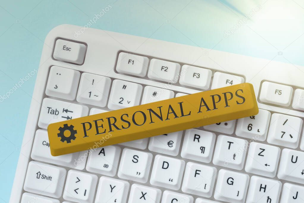 Conceptual caption Personal Apps. Business approach Organizer Online Calendar Private Information Data Abstract Fixing Internet Problem, Maintaining Online Connection