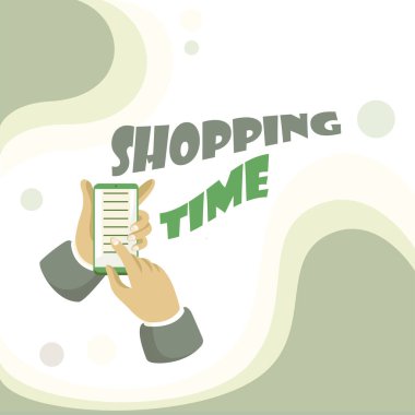 İlham, alışveriş zamanı olduğunu gösteriyor. Oturumun, farklı bir mağazayı ziyaret ederken nesne satın almak için izin verdiği kavramsal fotoğraf: Soyut Yayılma İletisi Çevrimiçi, Küresel Bağlantı Kavramları