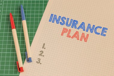 Kavramsal Gösterim Sigorta Planı. İş genel değerlendirmesi, bir işçinin kapsadığı risk yönetimini kapsamaktadır Çoklu Koleksiyon Ofisi Kırtasiyesi Fotoğrafı Tablonun Üzerine yerleştirilmiş