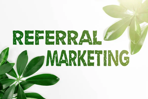 Inspiration showing sign Referral Marketing. Business overview the process of leveraging partners and customers Saving Environment Ideas And Plans, Creating Sustainable Products — Photo