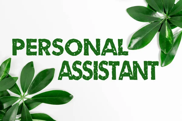 Text sign showing Personal Assistant. Concept meaning administrative assistant working exclusively for a person Saving Environment Ideas And Plans, Creating Sustainable Products — Photo