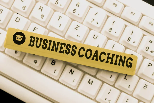 Sign displaying Business Coaching. Business showcase providing support and occasional advice to an individual Connecting With Online Friends, Making Acquaintances On The Internet — Fotografia de Stock