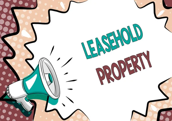 Text zeigt Inspiration Leasehold Property. Wort für das Eigentum an einem vorübergehenden Recht, Land oder Eigentum zu halten. — Stockfoto