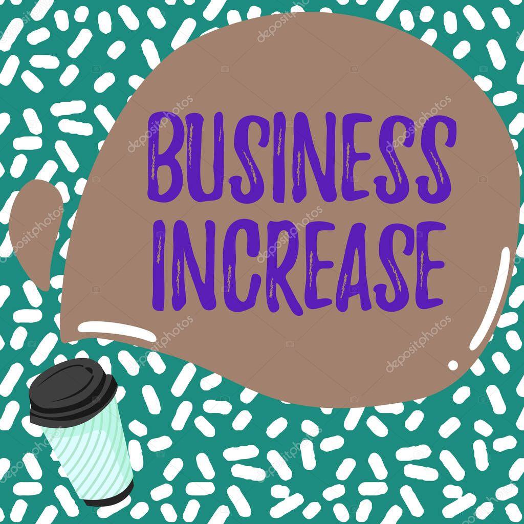 Handwriting text Business Increase. Business approach improving some measure of an enterprise s is success Colorful Design Displaying Message, Abstract Coffee Shop Menu