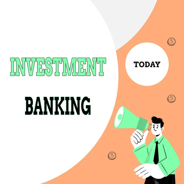 Writing displaying text Investment Banking. Business idea creation of capital for other companies or individuals Abstract Displaying Different Typing Method, Keyboard Data Processing — Stock Fotó