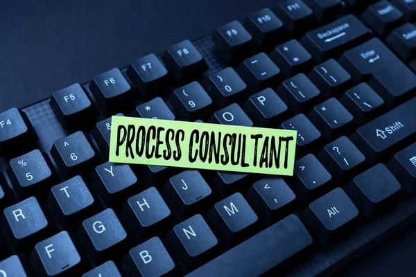 Text caption presenting Process Consultant. Business showcase someone researching and analyzing the processes Online Browsing And Exploring, Creating Blog Content, Sending New Messages — Stock fotografie