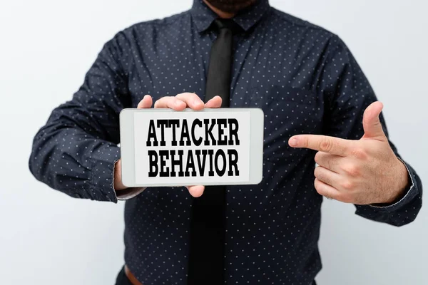 Sign displaying Attacker Behavior. Conceptual photo analyze and predict the attacker behavior of the attack Presenting New Technology Ideas Discussing Technological Improvement — Foto Stock