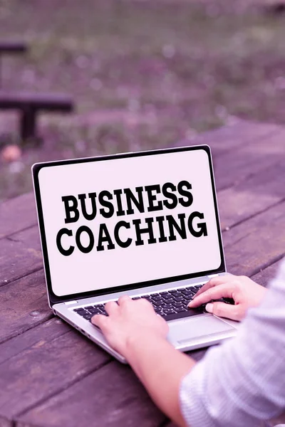 Text sign showing Business Coaching. Conceptual photo providing support and occasional advice to an individual Voice And Video Calling Capabilities Connecting People Together — Fotografia de Stock