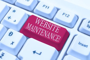 Web sitesi bakımını gösteren ilhamlar. İnternet Konsepti web sitenizi İnternet Sorunlarını Çözen, Hata Raporunu Çevrimiçi Yollayan sorunlar için düzenli olarak kontrol etme eylemi