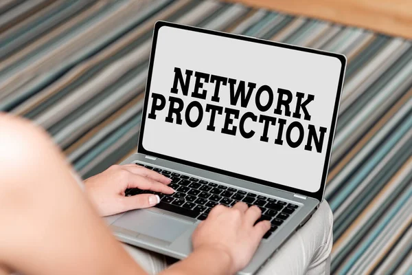Writing displaying text Network Protection. Business overview protect the usability and integrity of the network Voice And Video Calling Capabilities Connecting People Together — Stock Fotó