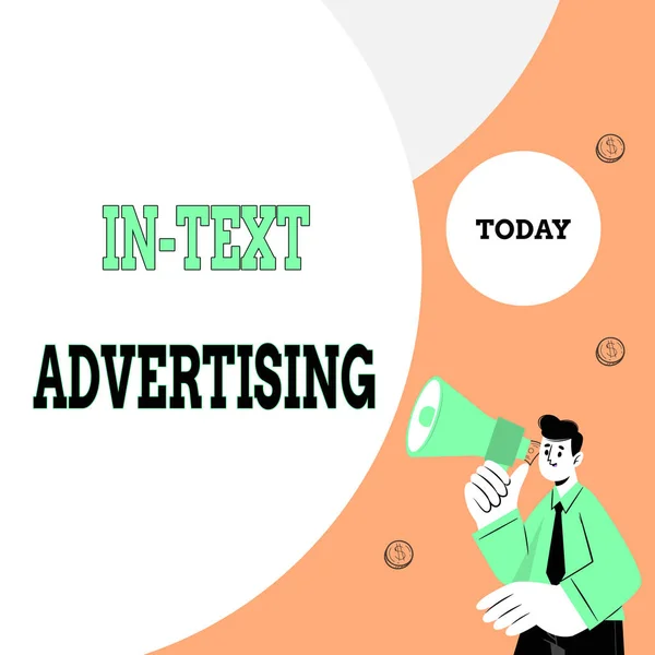 Sign displaying In Text Advertising. Business concept advertisement on the internet that contains word Abstract Displaying Different Typing Method, Keyboard Data Processing