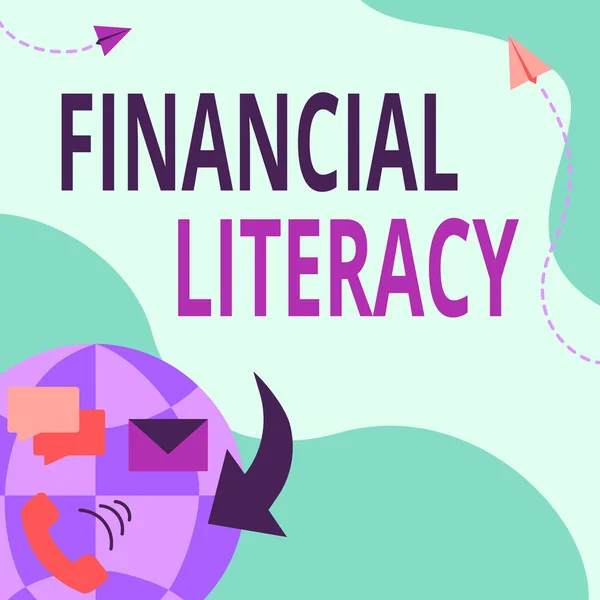 Text caption presenting Financial Literacy. Business showcase education and understanding of various financial areas Internet Network Drawing With Colorful Messaging S.