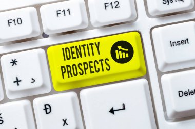 Writing displaying text Identity Prospects. Internet Concept Potential customer Qualified lead is an organization Typewriting End User License Agreement, Typing New Network Password