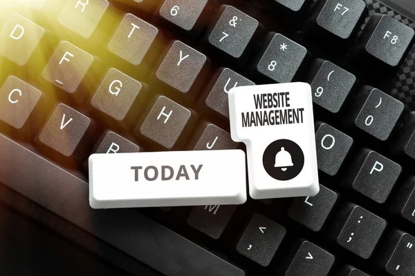 Inspiration showing sign Website Management. Business overview control of the hardware and software used in a website Retyping Old Notes, Playing Text Games, Testing Typing Speed