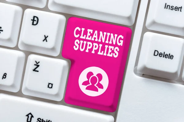Handwriting text Cleaning Supplies. Business overview substances usually liquids used to remove dirt and dust Offering Speed Typing Lessons And Tips, Improving Keyboard Accuracy — Stock Photo, Image