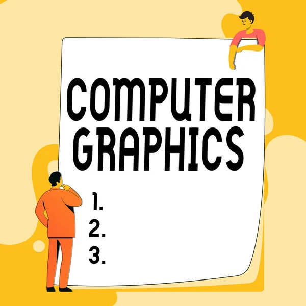 Handwriting text Computer Graphics. Internet Concept visual representations of data displayed on a monitor Typing And Filing Office Documents, Creating Work Related Files — Foto Stock