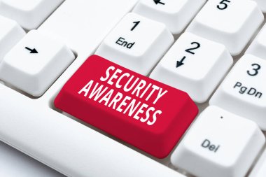 Conceptual caption Security Awareness. Word for educating employees about the computer security Fixing Internet Problems Concept, Sending Error Report Online