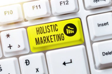 Handwriting text Holistic Marketing. Internet Concept developed by thinking about the business as a whole Typewriting End User License Agreement, Typing New Network Password