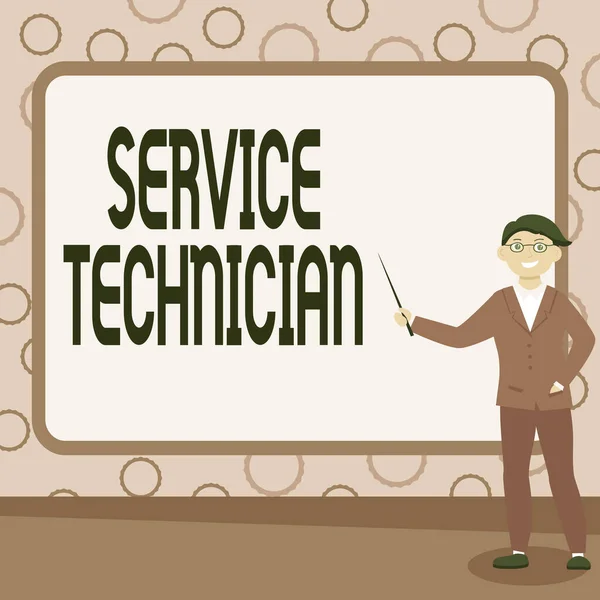 Hand writing sign Service Technician. Business concept Managing all on site installation and repair task Abstract Professor Giving Lectures, Explaining And Reporting Concept — Stok fotoğraf