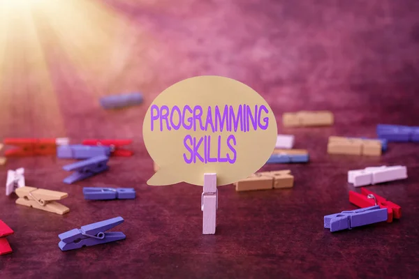 Text caption presenting Programming Skills. Business showcase skills vital to write a program so computer can process Thinking New Bright Ideas Renewing Creativity And Inspiration —  Fotos de Stock