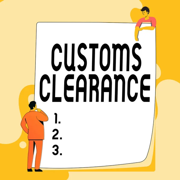 Conceptual display Customs Clearance. Business concept documentations required to facilitate export or imports Typing And Filing Office Documents, Creating Work Related Files — Photo