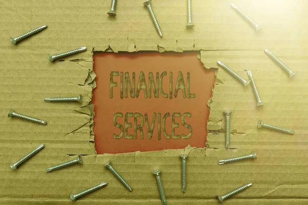 Hand writing sign Financial Services. Business idea economic services provided by the finance industry Smart Office Plans Construction Development And Planning Fresh Start