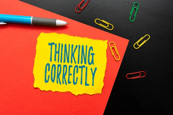 Handwriting text Thinking Correctly. Business idea principle that you think are sensible and morally correct Thinking New Bright Ideas Renewing Creativity And Inspiration — Φωτογραφία Αρχείου