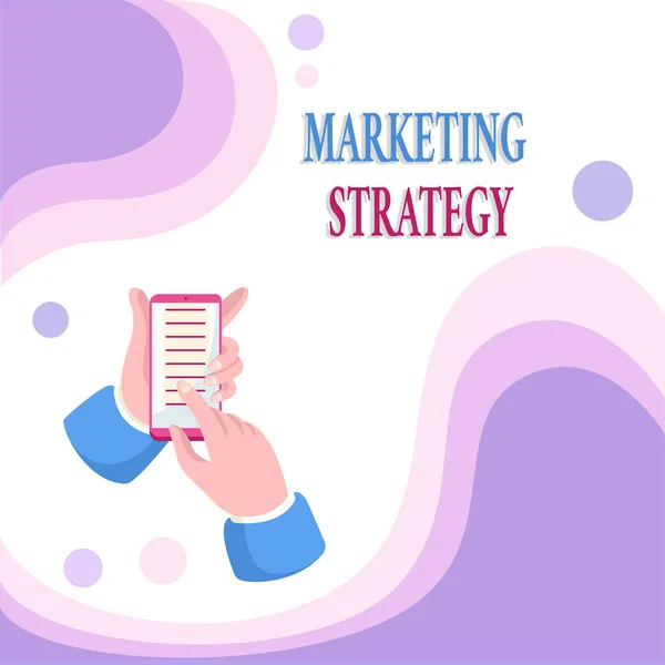 Conceptual display Marketing Strategy. Internet Concept plan of action designed to promote and sell a product Abstract Spreading Message Online, Global Connectivity Concepts — Foto Stock