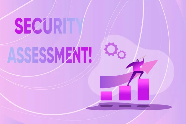 Writing displaying text Security Assessment. Business concept study to locate IT security vulnerabilities and risks Colorful Image Displaying Progress, Abstract Leading And Moving Forward — Photo