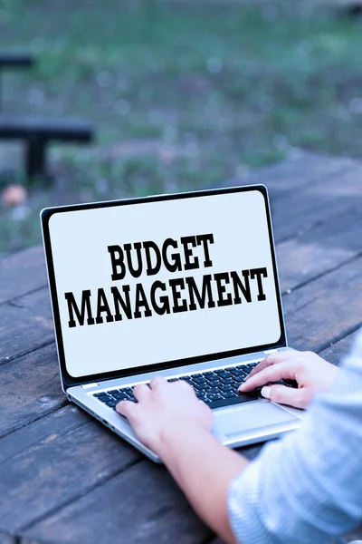 Writing displaying text Budget Management. Word for designing and implementing budget processes of a person Voice And Video Calling Capabilities Connecting People Together