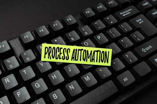 Conceptual display Process Automation. Business concept the use of digital technology to perform a process Online Browsing And Exploring, Creating Blog Content, Sending New Messages — ストック写真