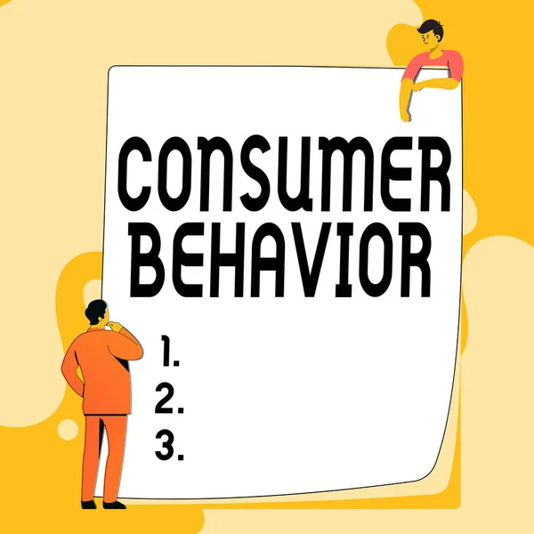 Conceptual caption Consumer Behavior. Business showcase study of how individual customers interacts with the brand Typing And Filing Office Documents, Creating Work Related Files — Stok fotoğraf