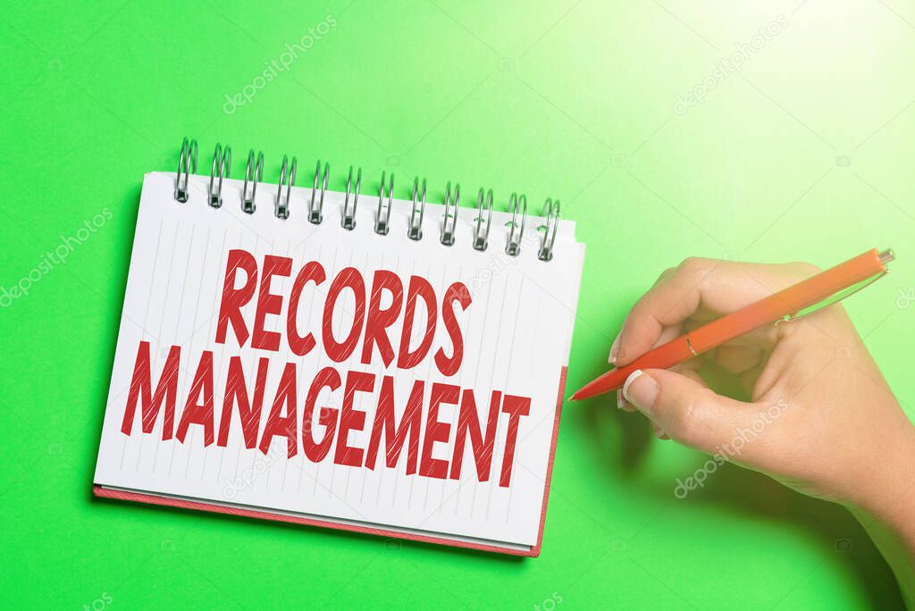 Text showing inspiration Records Management. Concept meaning administration of records and documented information Brainstorming Problems And Solutions Asking Relevant Questions