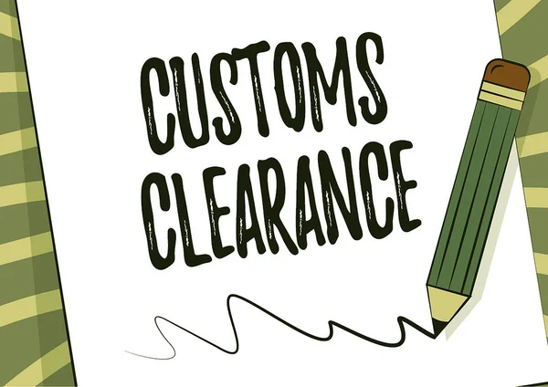 Text caption presenting Customs Clearance. Concept meaning documentations required to facilitate export or imports Pencil Drawing On Top Of Sheet Of Paper Scribble Drawing Line. — Foto Stock
