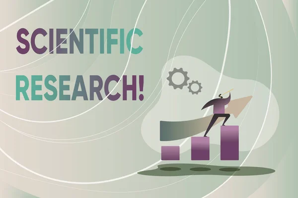 Handskrift tecken vetenskaplig forskning. Affärsöversikt metodisk studie för att bevisa eller motbevisa en hypotes Färgstark bild visar framsteg, Abstrakt Ledande och gå framåt — Stockfoto