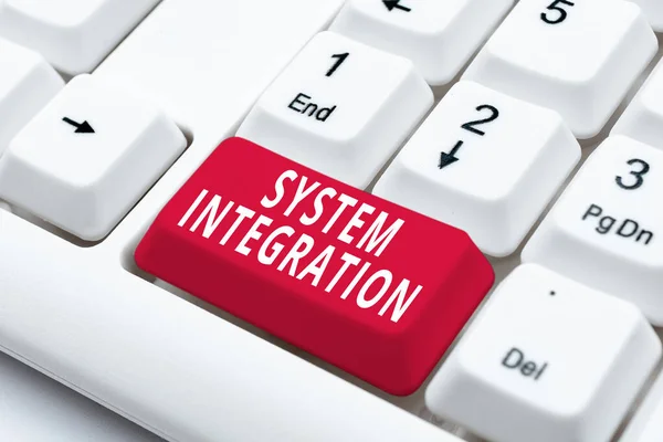 Visualización conceptual Integración del sistema. Proceso de visión general de negocio de reunir el subsistema de componentes Corrección de problemas de Internet Concepto, Envío de informe de error en línea — Foto de Stock