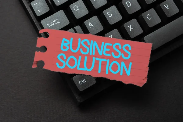 Schilder mit der Aufschrift Business Solution. Geschäftsideen, die einem Unternehmen helfen sollen, seine Ziele zu erreichen — Stockfoto