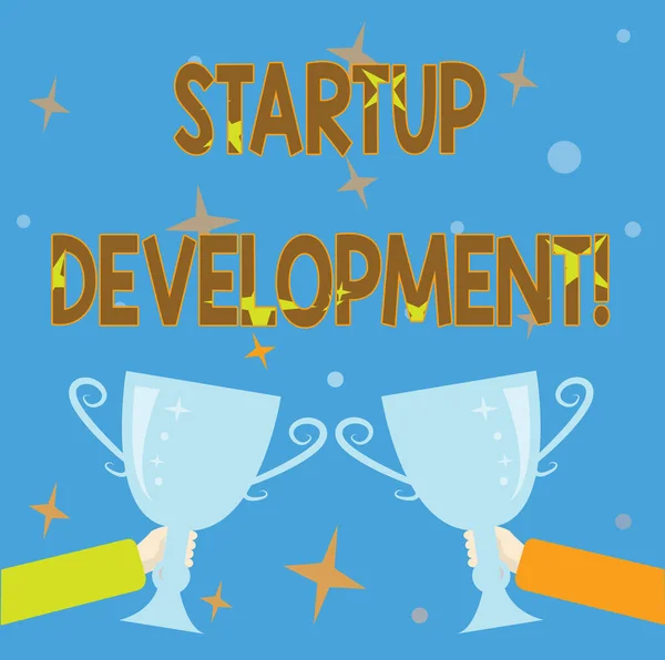 Inspiration showing sign Startup Development. Word Written on efficiently develop and validate scalable business model Abstract Victory Reward Ceremony, Celebrating New Winner Concept — Stock Photo, Image