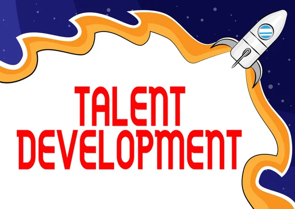 Conceptual display Talent Development. Business overview anticipation of required human capital for organization Typing Computer Programming Codes, Creating New Digital Applications — 스톡 사진